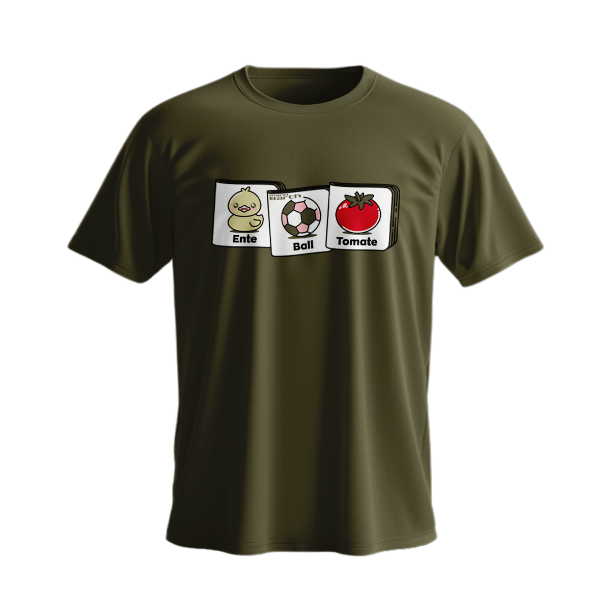 Männer Shirt - Ente, Ball, Tomate, khaki