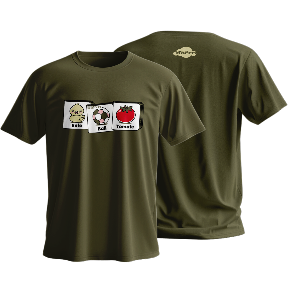 Männer Shirt - Ente, Ball, Tomate, khaki