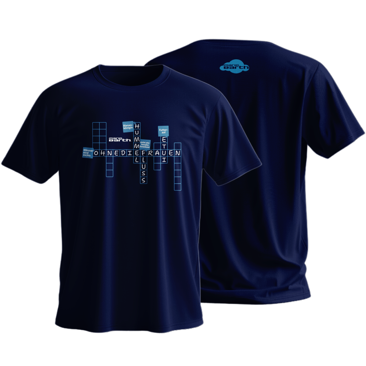 Männer Shirt - Kreuzworträtsel, navy