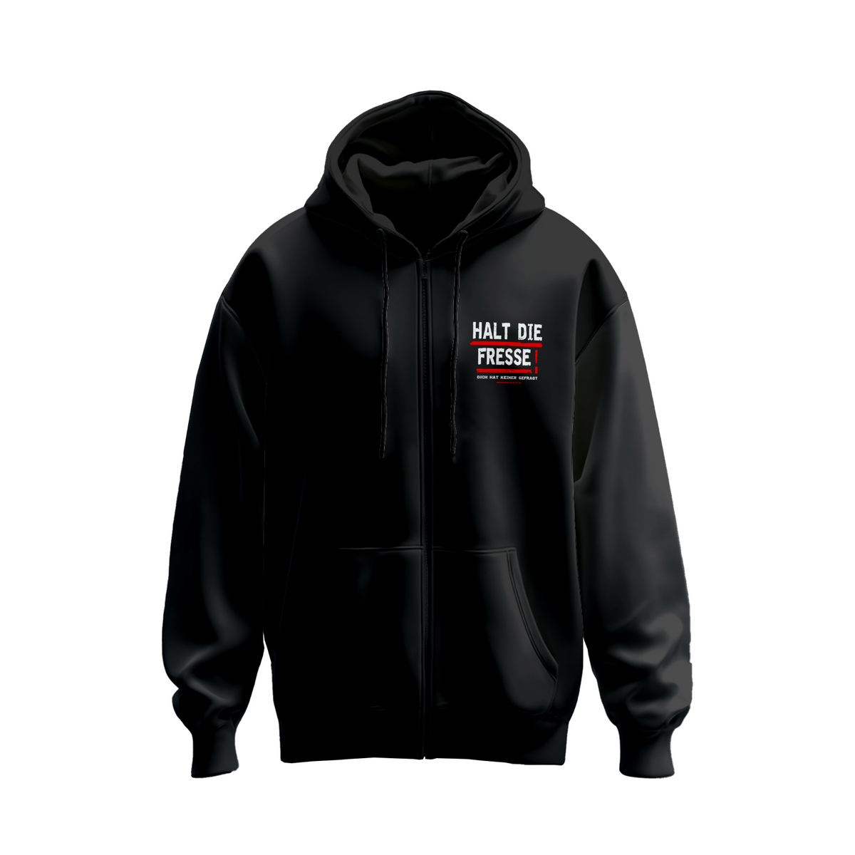 Kapuzen-Zip-Sweater (unisex) - Halt die Fresse