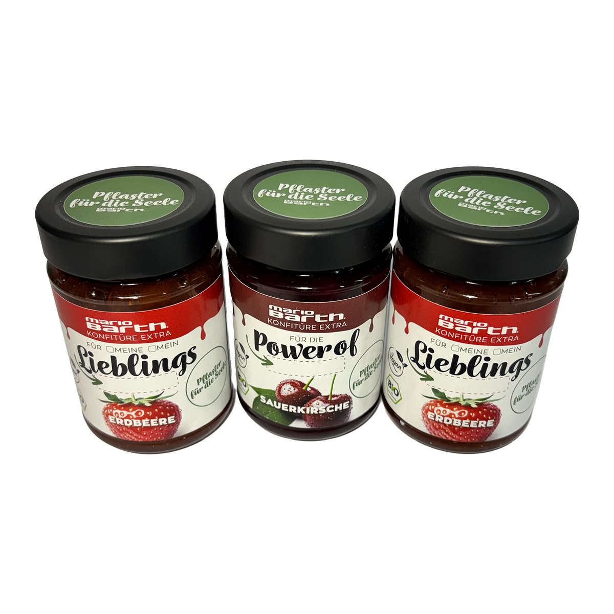 3er Pack Konfitüre EXTRA - (2x Erdbeere / 1x Sauerkirsche)