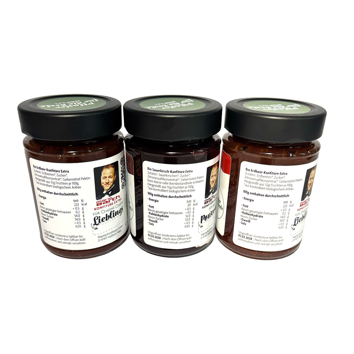 3er Pack Konfitüre EXTRA - (2x Erdbeere / 1x Sauerkirsche)
